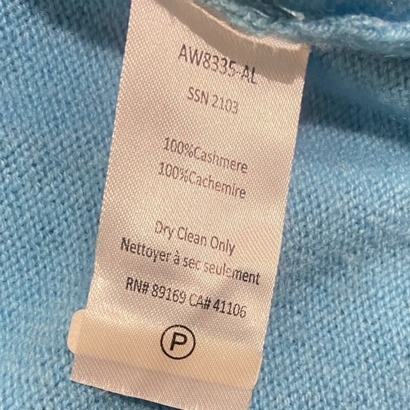 ATM 100% cashmere turquoise crew neck long sleeve sweater fits like small sz xs - Picture 10 of 11